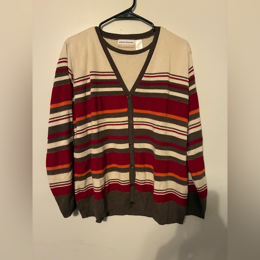 Alfred Dunner Striped Cardigan